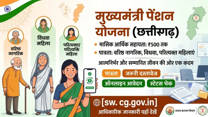 मुख्यमंत्री पेंशन योजना छत्तीसगढ़: ऑनलाइन आवेदन, पात्रता, दस्तावेज और लिस्ट देखें