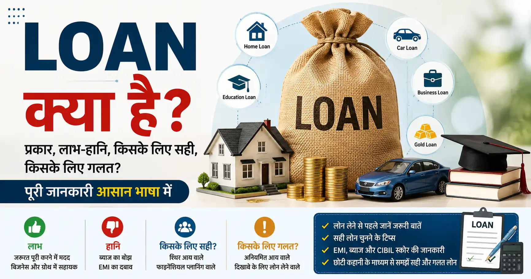 Loan क्या है? कितने प्रकार के होते हैं, फायदे, नुकसान और सही लोन कैसे चुनें