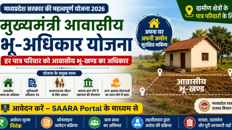 मुख्यमंत्री आवासीय भू-अधिकार योजना मध्यप्रदेश 2026: पात्रता, आवेदन, लाभ और दस्तावेज